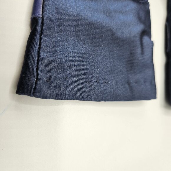 Faux Leather Gloves Black & Yellow Stretchy Lot of 2 Wrist Length Vtg - Picture 6 of 12